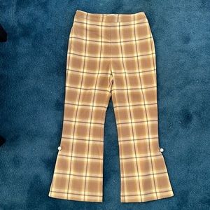 Petite Studio plaid pants with beads accents